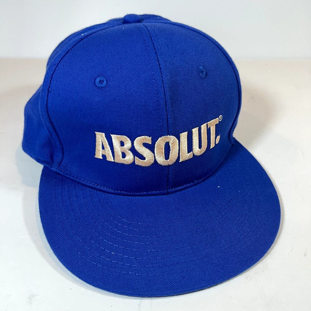 Absolut Vodka Ball Cap Trucker Hat Bright Blue Liquor Breweriana